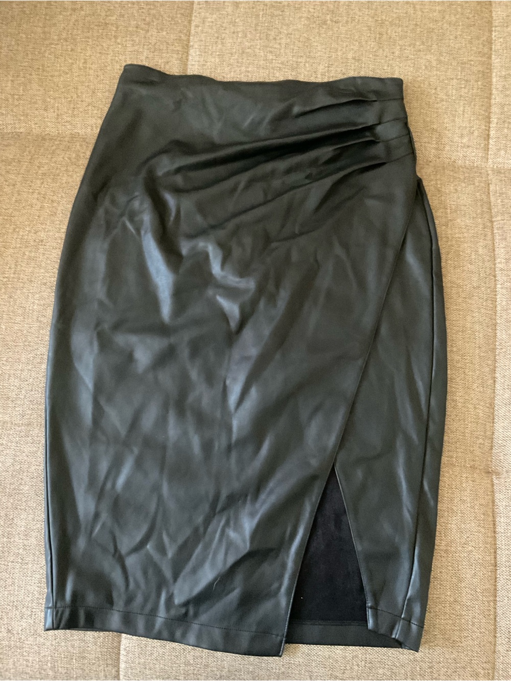 Shinestar Black  Leather Pencil Skirt